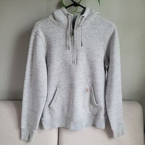Carhartt Light Heather Gray Zip-Up Hooded Pullover